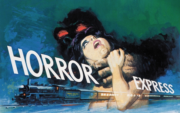 L'affiche de "Horror Express", film amÈricain avec Christopher L