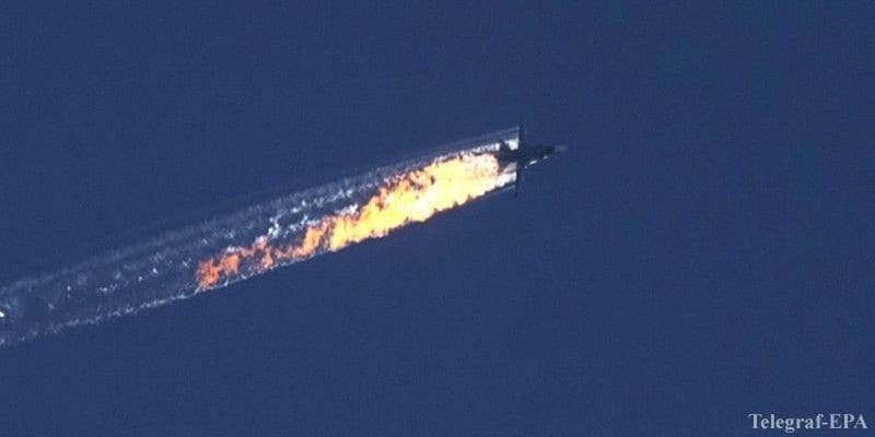 Российский самолет Су-24 сбит на границе с Турцией