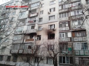 Пожар в Одессе на улице Заболотного