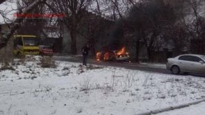 В субботу в Одессе сгорел автомобиль