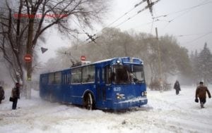 Работа общественного транспорта в Одессе