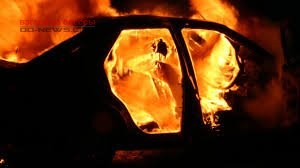 Одесса: возгорание автомобиля в результате аварии