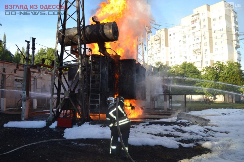 пожар на подстанции в Суворовском районе Одессы