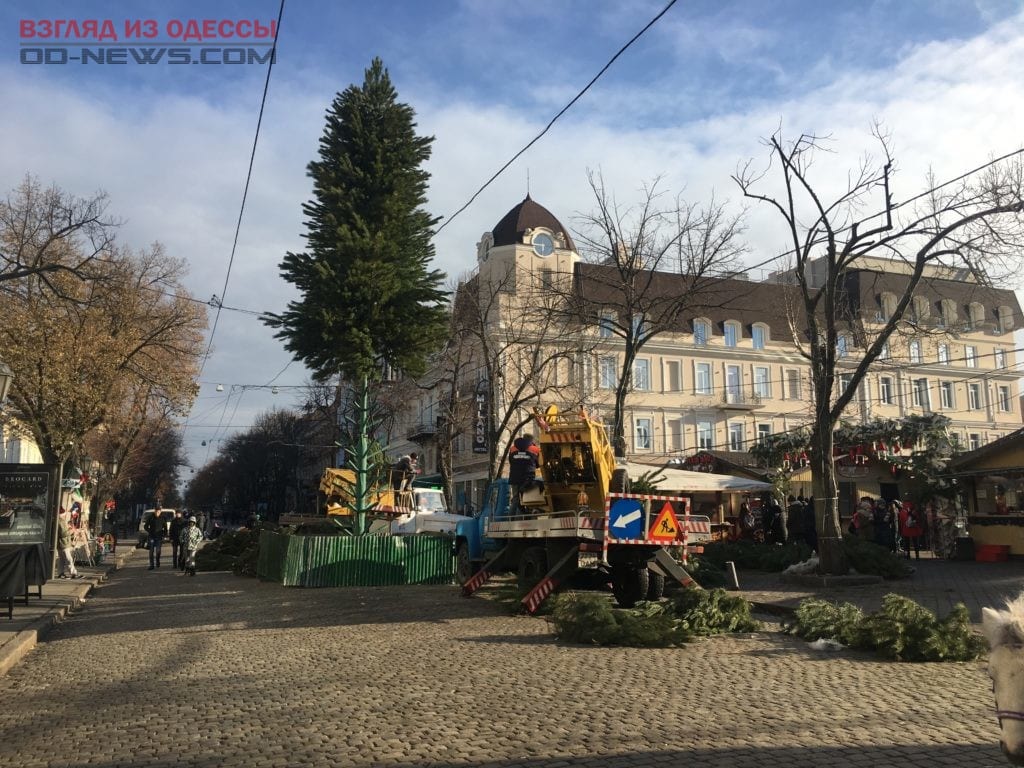 В Одессе в центре уже установили первую елку