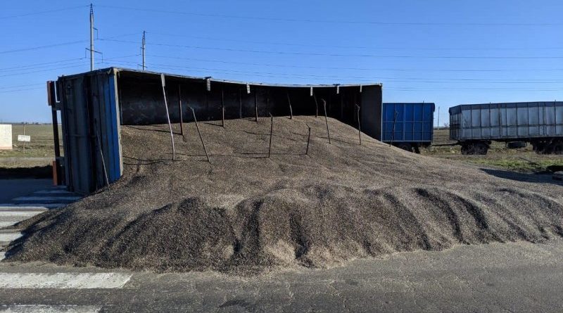 В Одесской области из-за ДТП рассыпались семечки