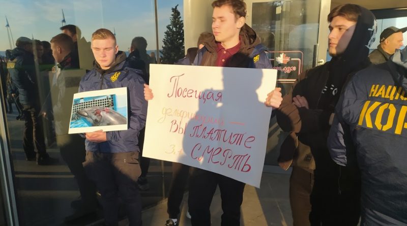 В Одессе состоялся митинг под дельфинарием