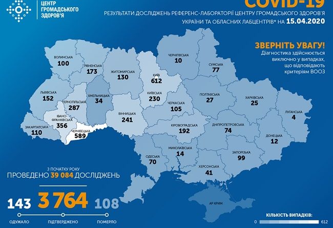 коронавирус в Украине 15 апреля